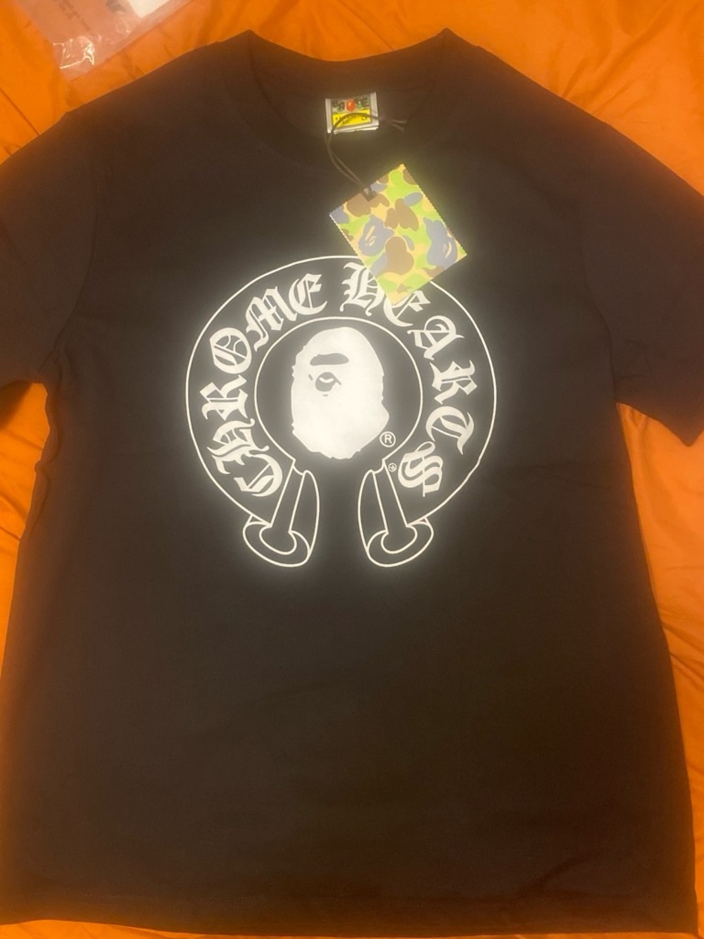 Chrome Hearts Black Tee with White Logo Centerpiece